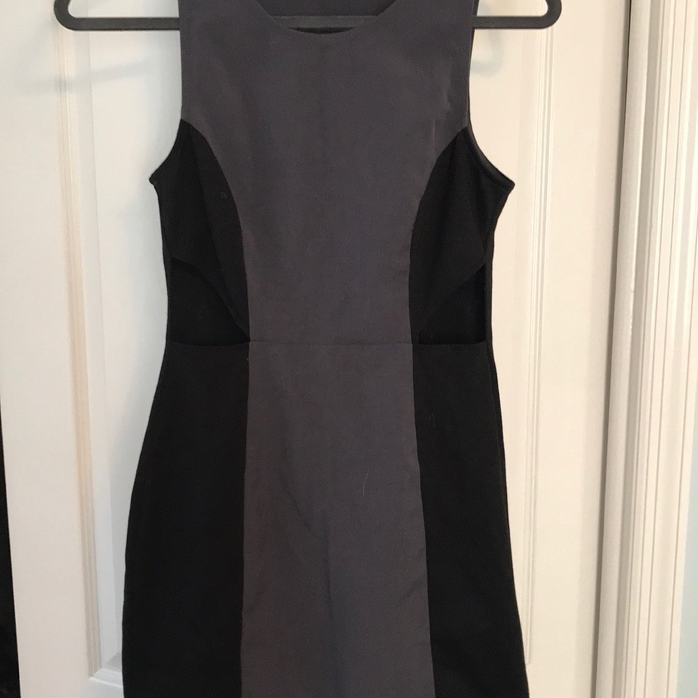 H&M divided size 6 black and grey cut out dress